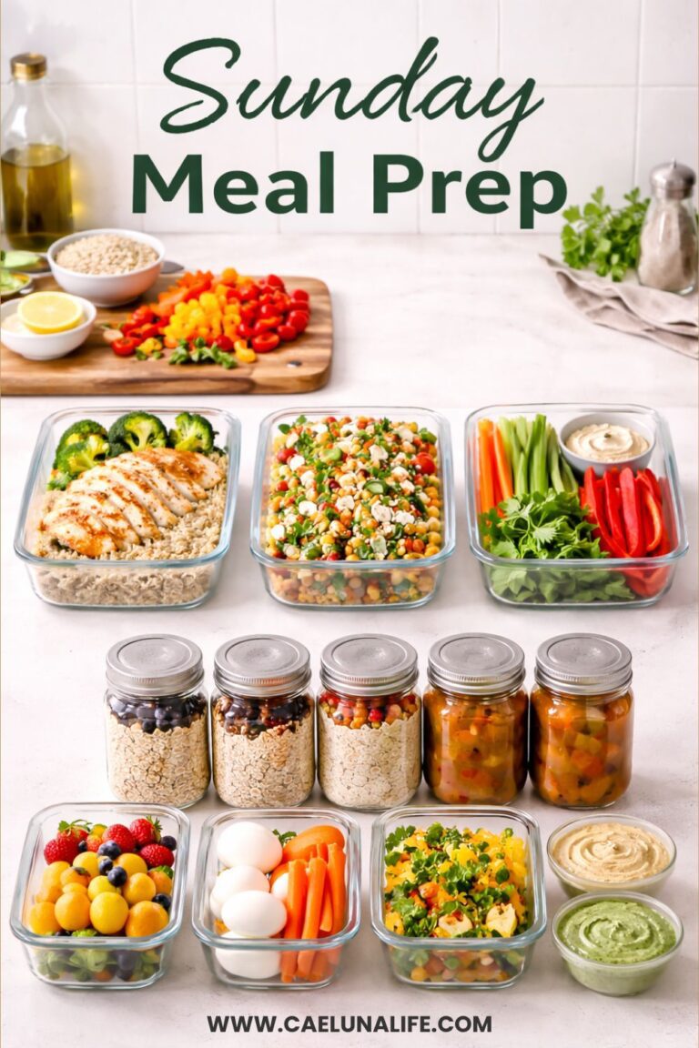 beginner meal prep guide Sunday kitchen setup