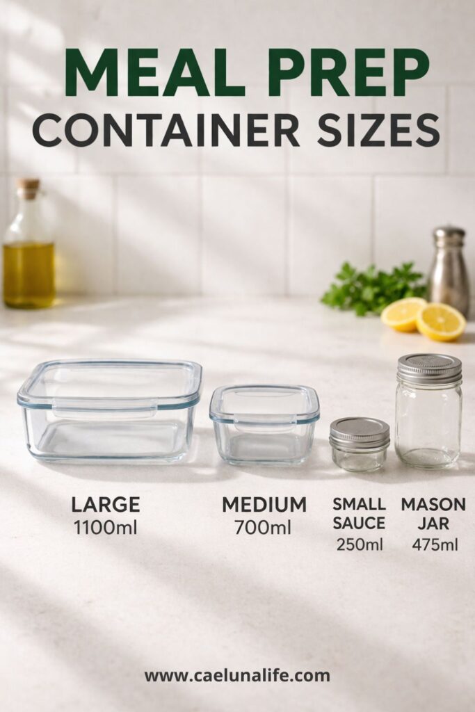 meal prep containers size comparison large medium small