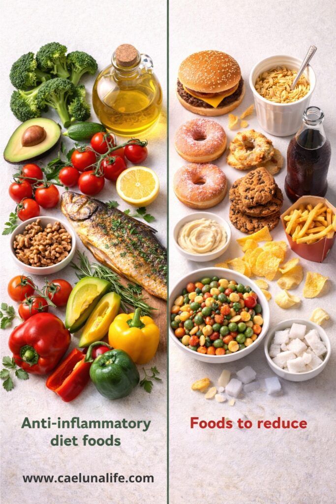 anti-inflammatory diet foods to eat vs avoid comparison