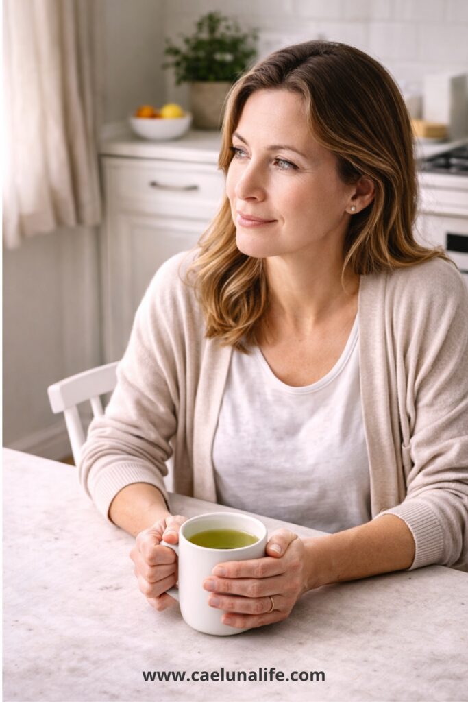 intermittent fasting women 40 morning kitchen green tea