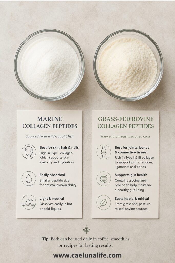 collagen supplements marine versus bovine types comparison