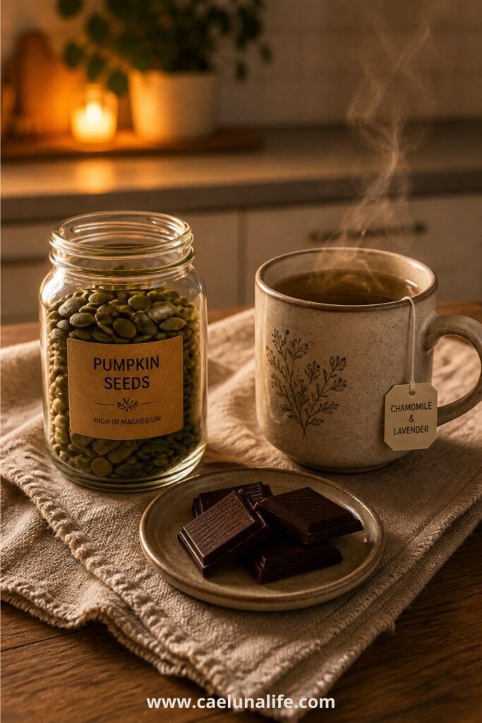 magnesium for women over 40 evening ritual pumpkin seeds dark chocolate